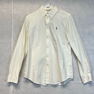 RALPH LAUREN Shirt Mens Medium White Long Sleeve Button Down Collared Custom Fit
